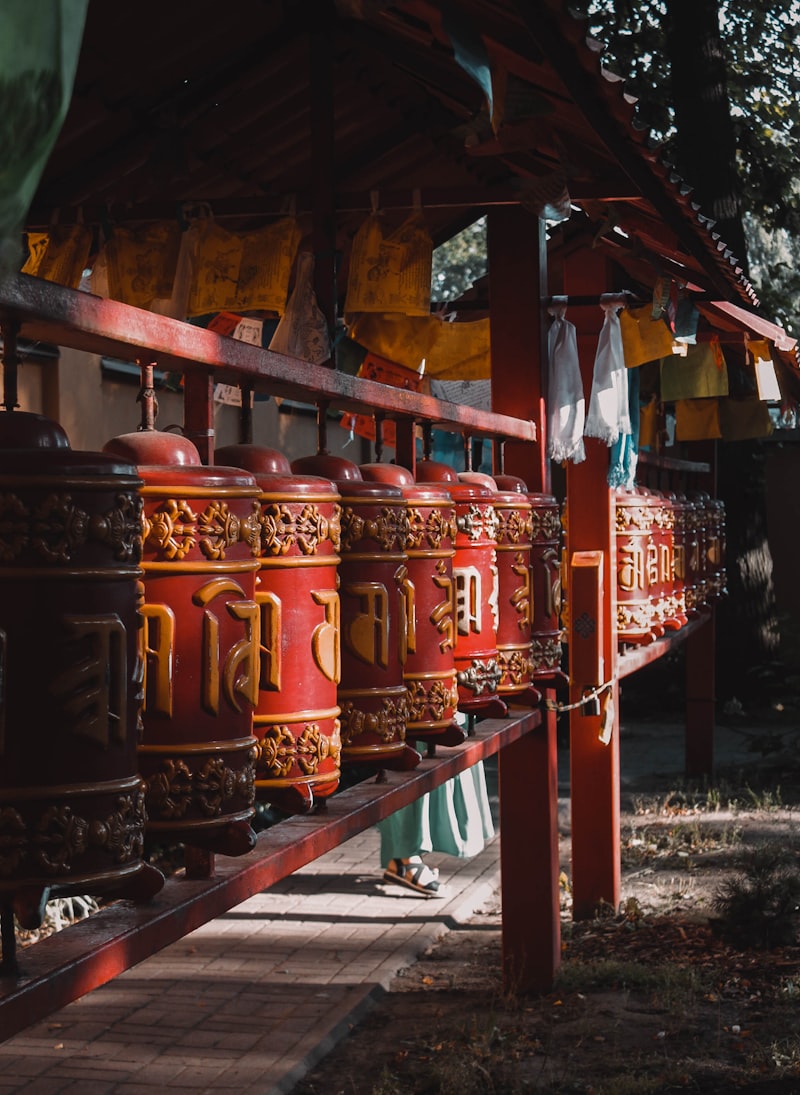 Dharma wheel thangka symbol
